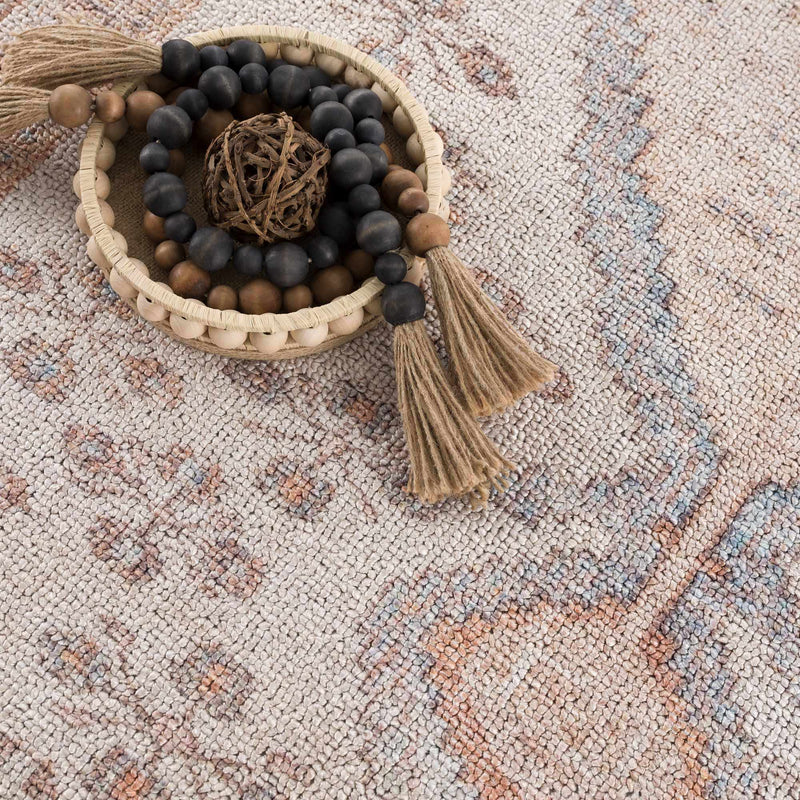Analu Peach Washable Area Rug by Hauteloom