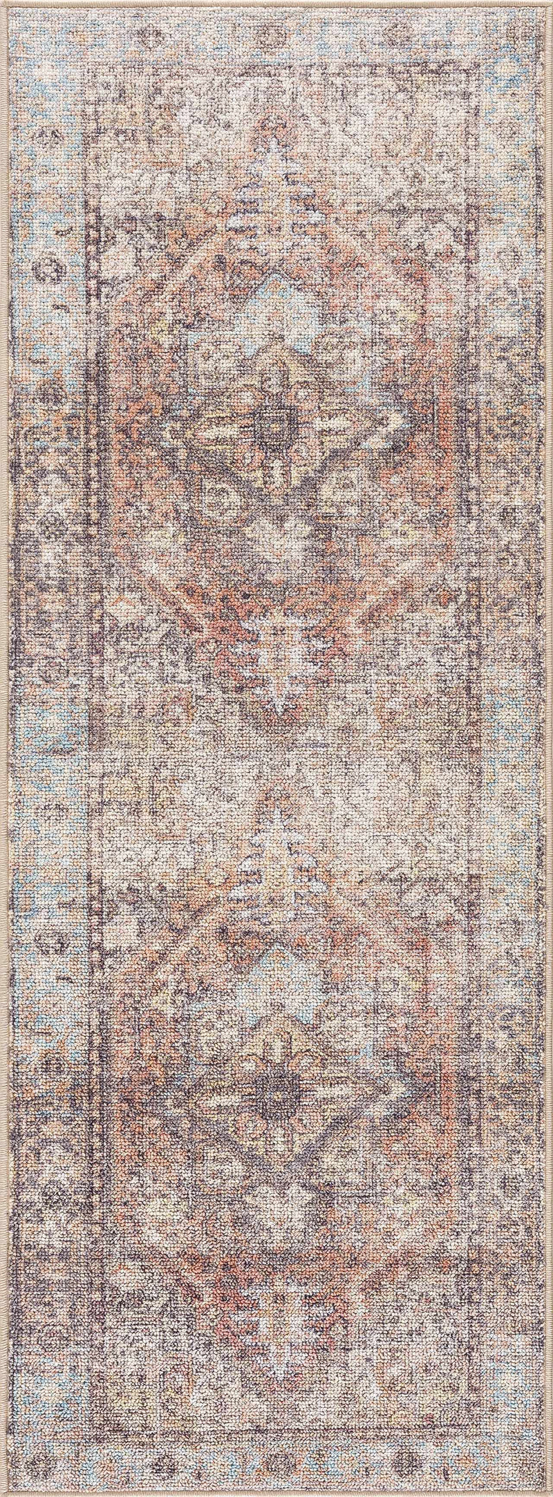 Beck Peach Washable Area Rug by Hauteloom