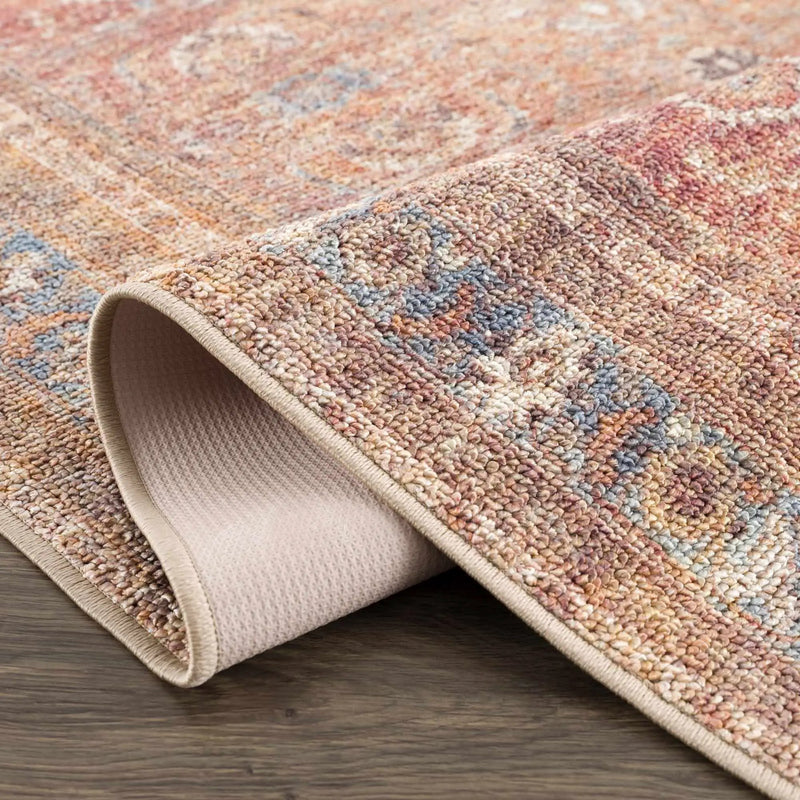 Anshu Peach Washable Area Rug by Hauteloom
