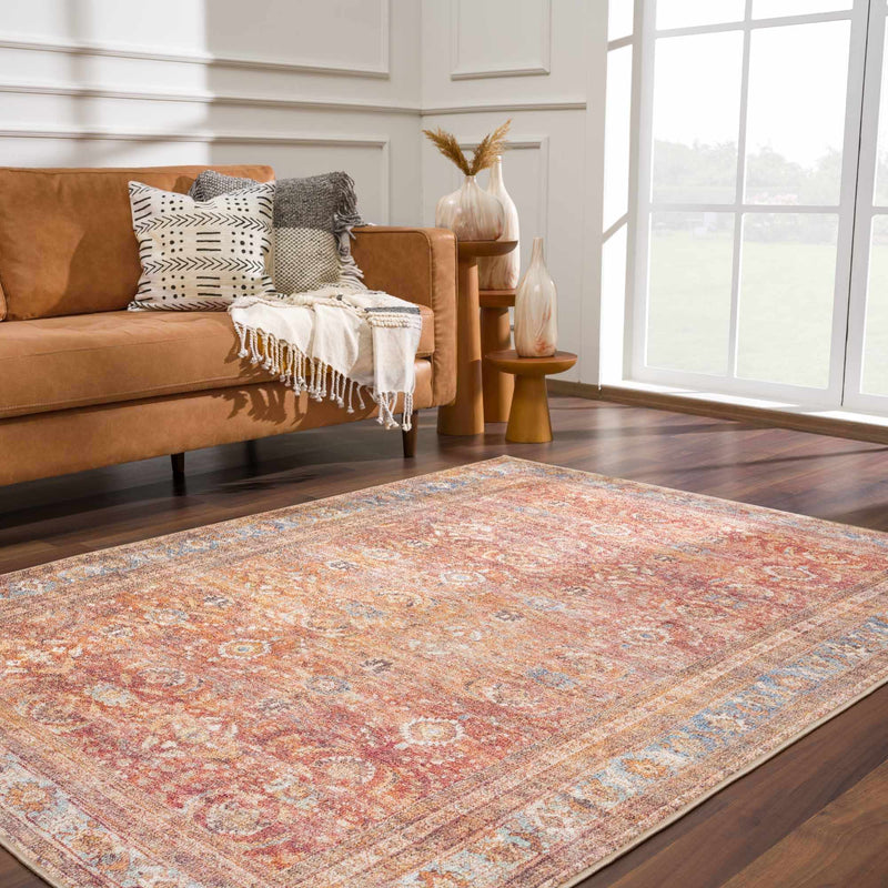 Anshu Peach Washable Area Rug by Hauteloom