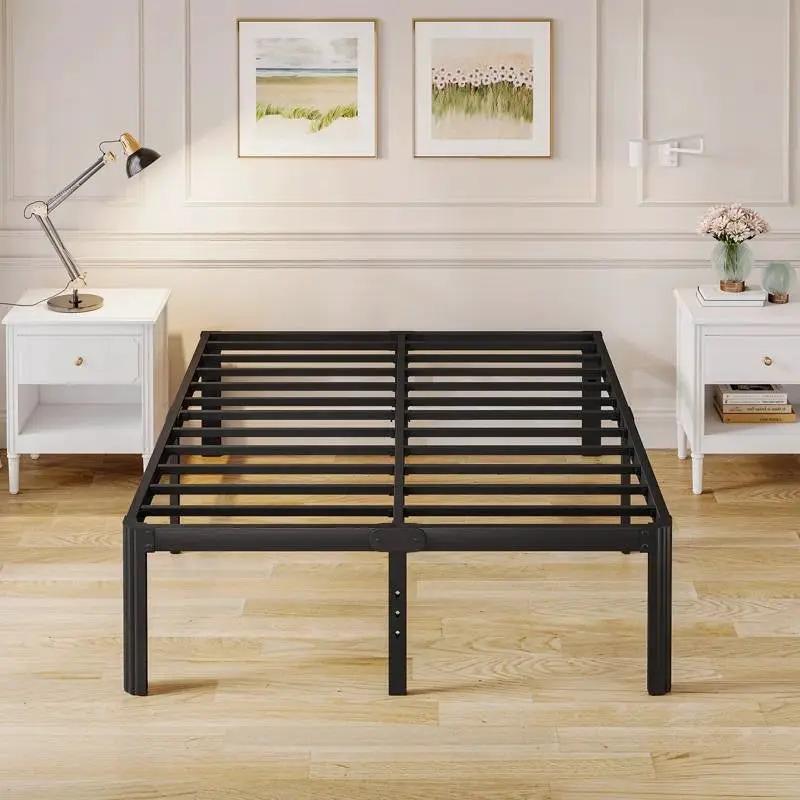 California King size Heavy Duty Metal Bed Frame with Round Edge Legs by HomePacific