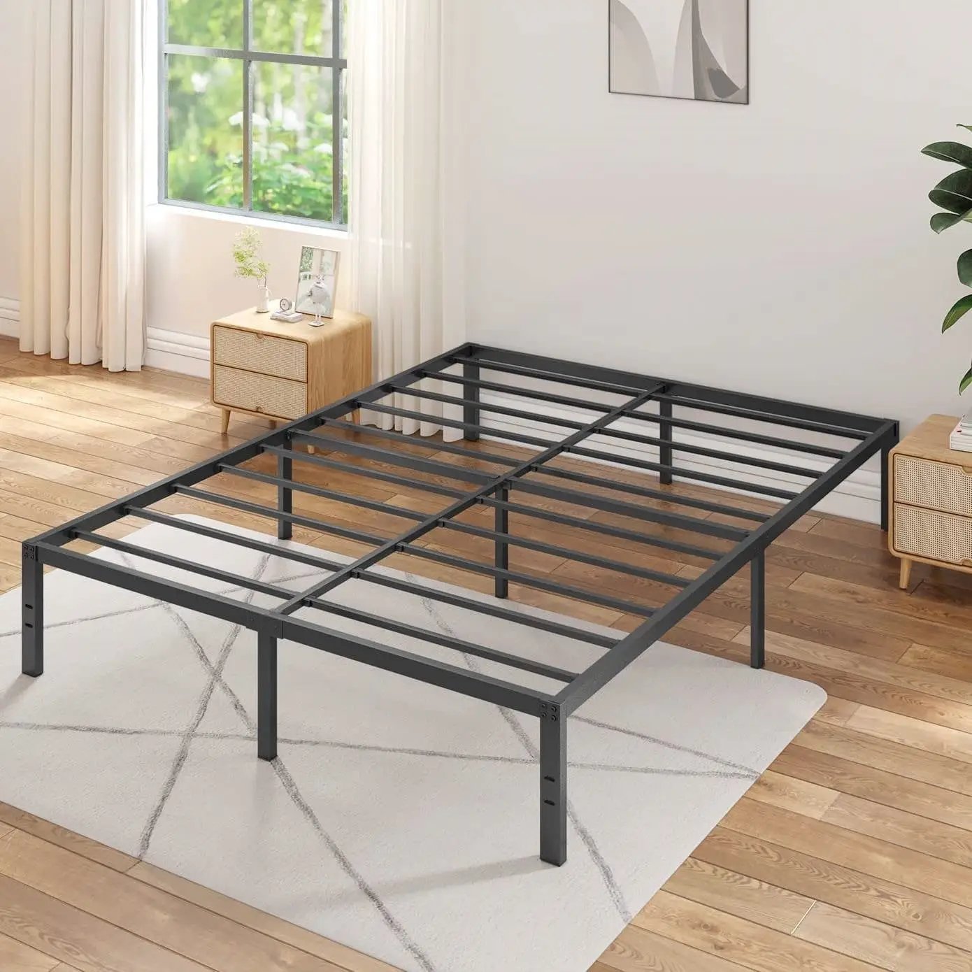 Cal King 16-inch Heavy Duty Metal Bed Frame with 3,500 lbs Weight Capacity by HomePacific