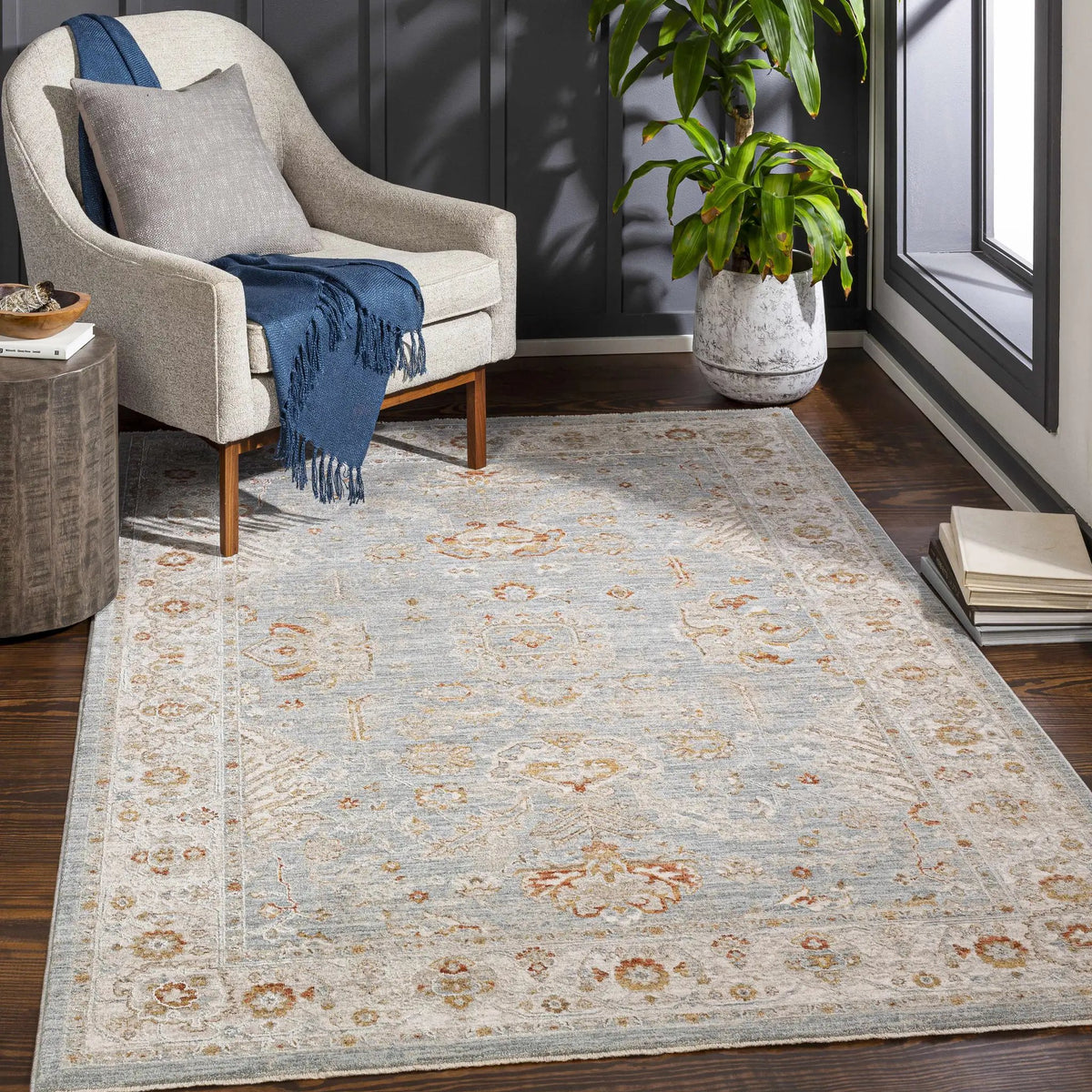 Camrose Thick Luxe Statement Rug, installed in a room