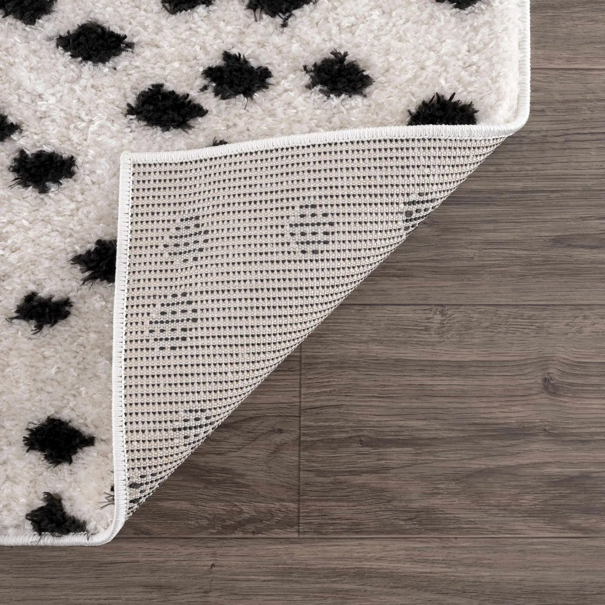 Cansu Black & White Dotted Area Rug, photo 6 of 19