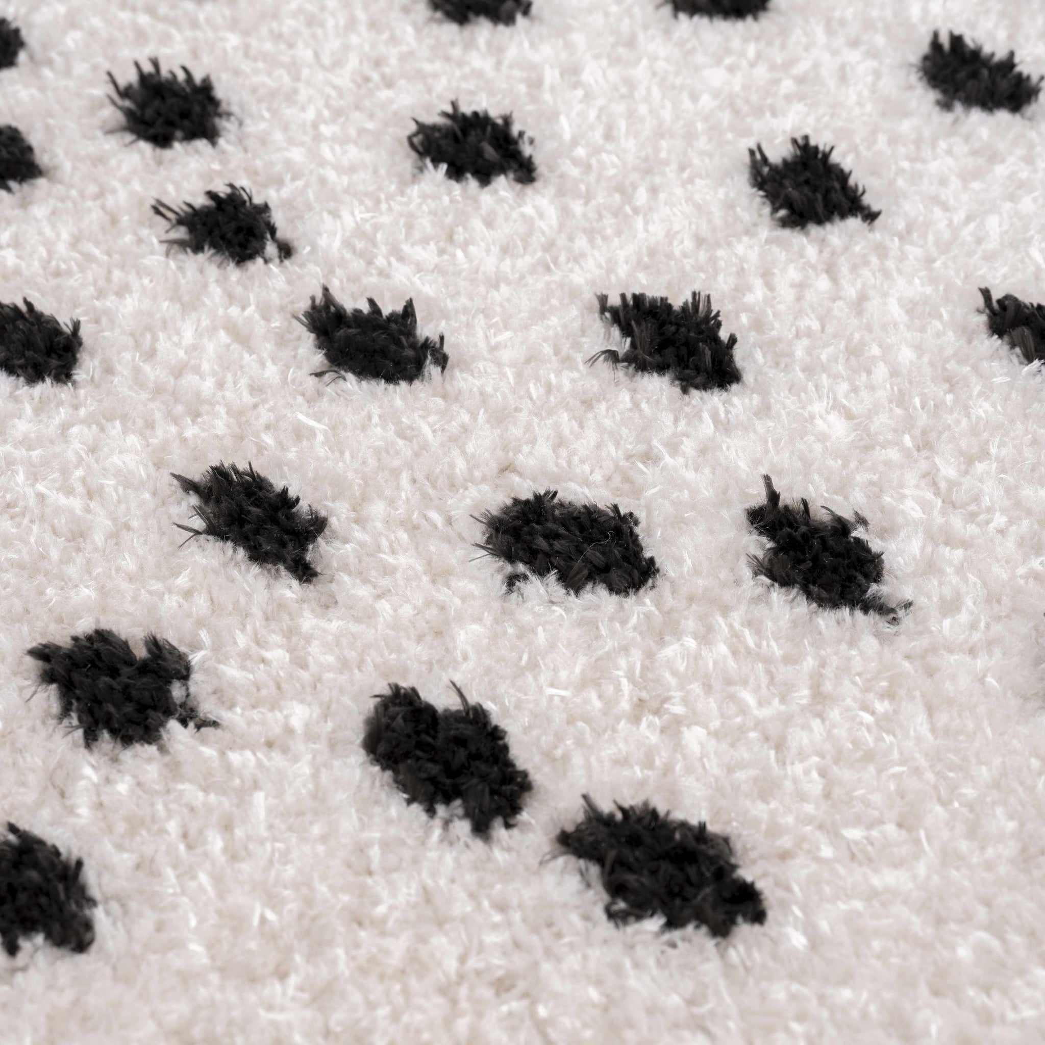 Cansu Black & White Dotted Area Rug by Boutique Rugs