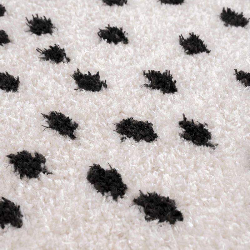 Cansu Black & White Dotted Area Rug by Boutique Rugs