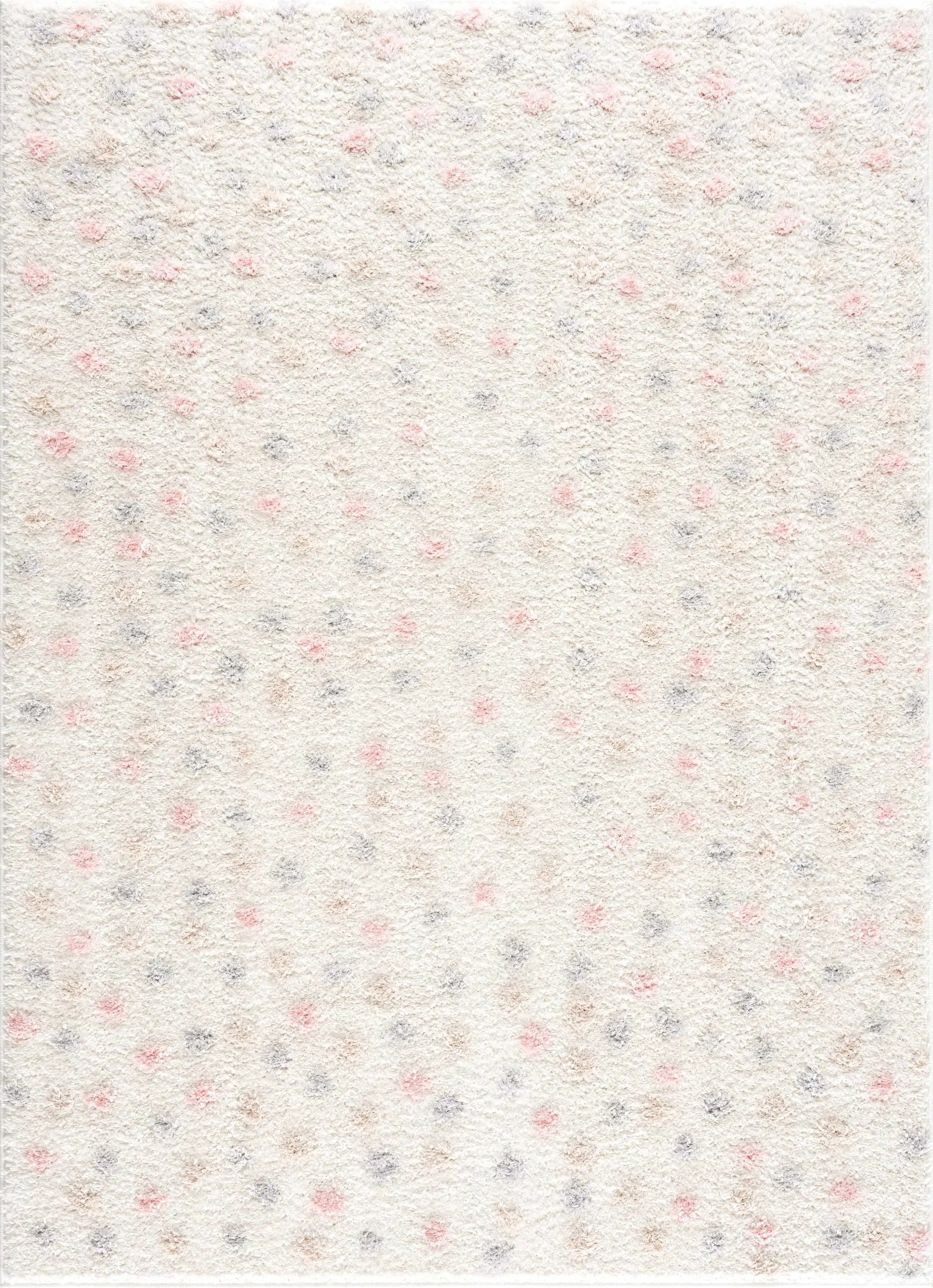 Cansu Pink & Cream Dotted Area Rug by Boutique Rugs