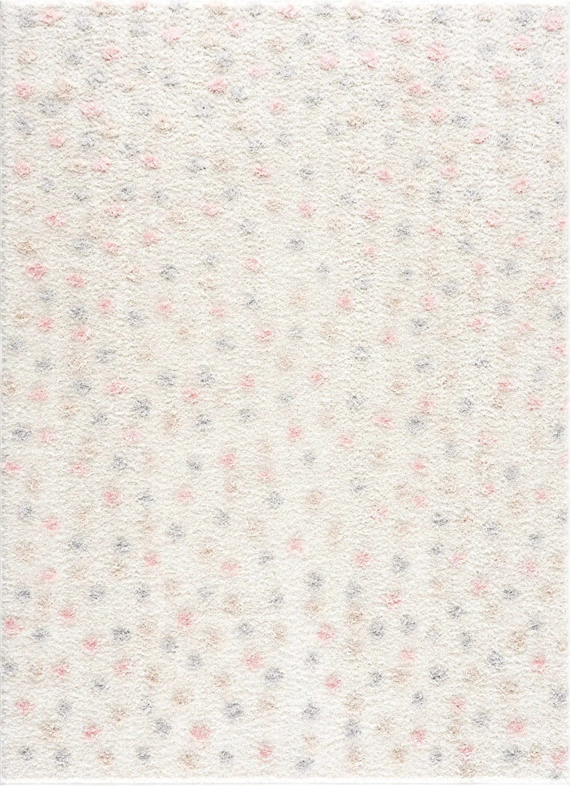 Cansu Pink & Cream Dotted Area Rug by Boutique Rugs
