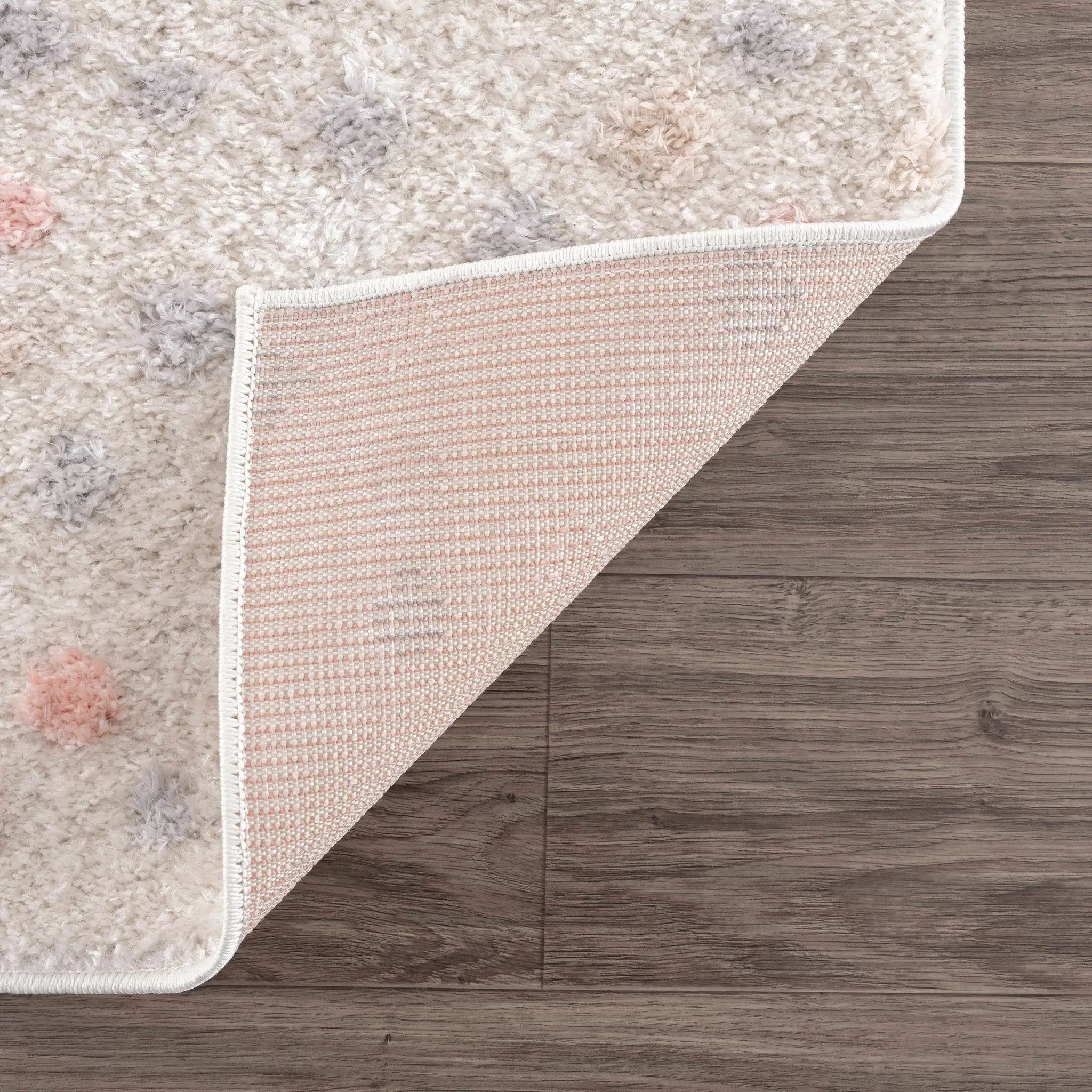 Cansu Pink & Cream Dotted Area Rug by Hauteloom