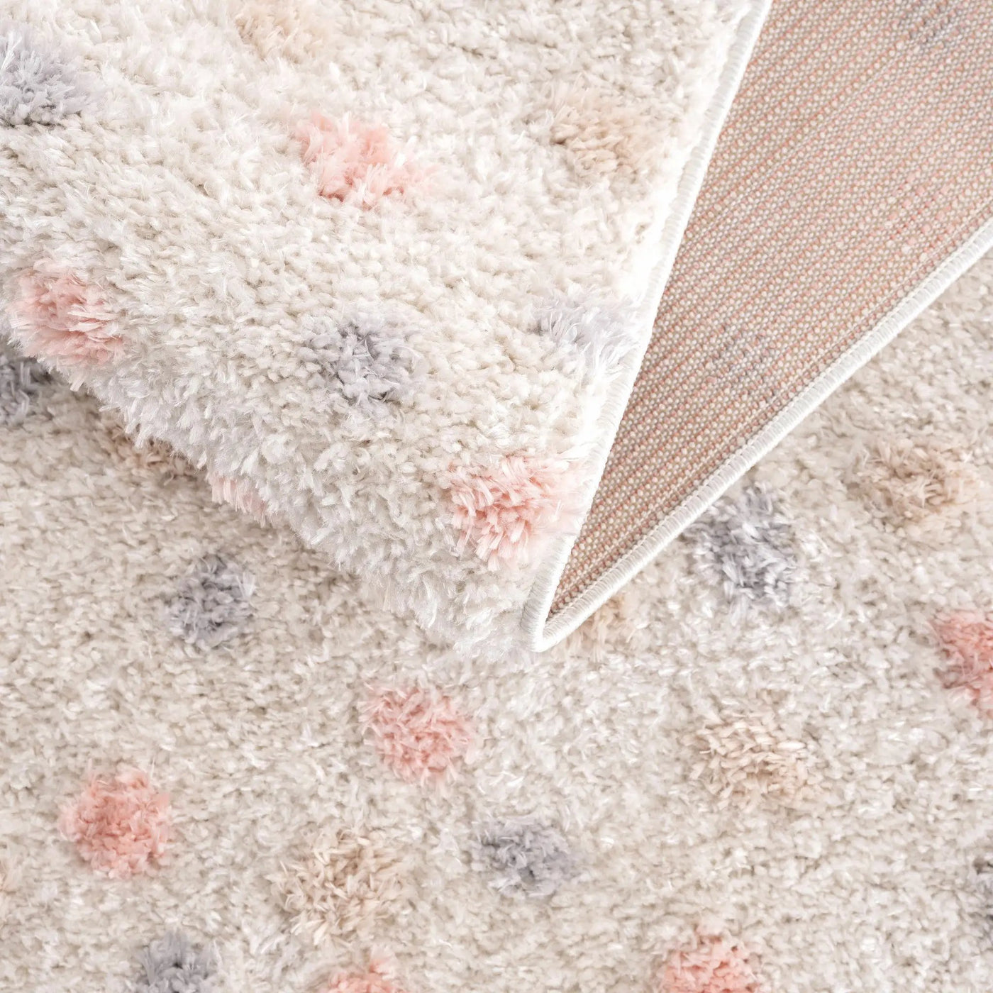 Cansu Pink & Cream Dotted Area Rug by Boutique Rugs