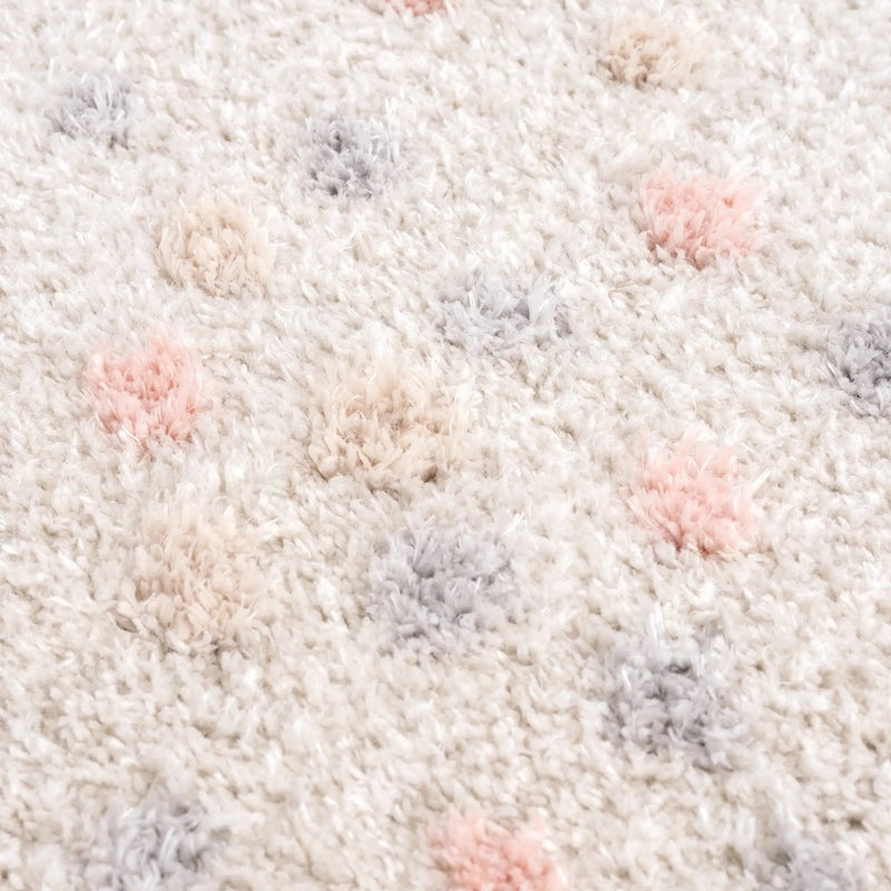 Cansu Pink & Cream Dotted Area Rug by Boutique Rugs