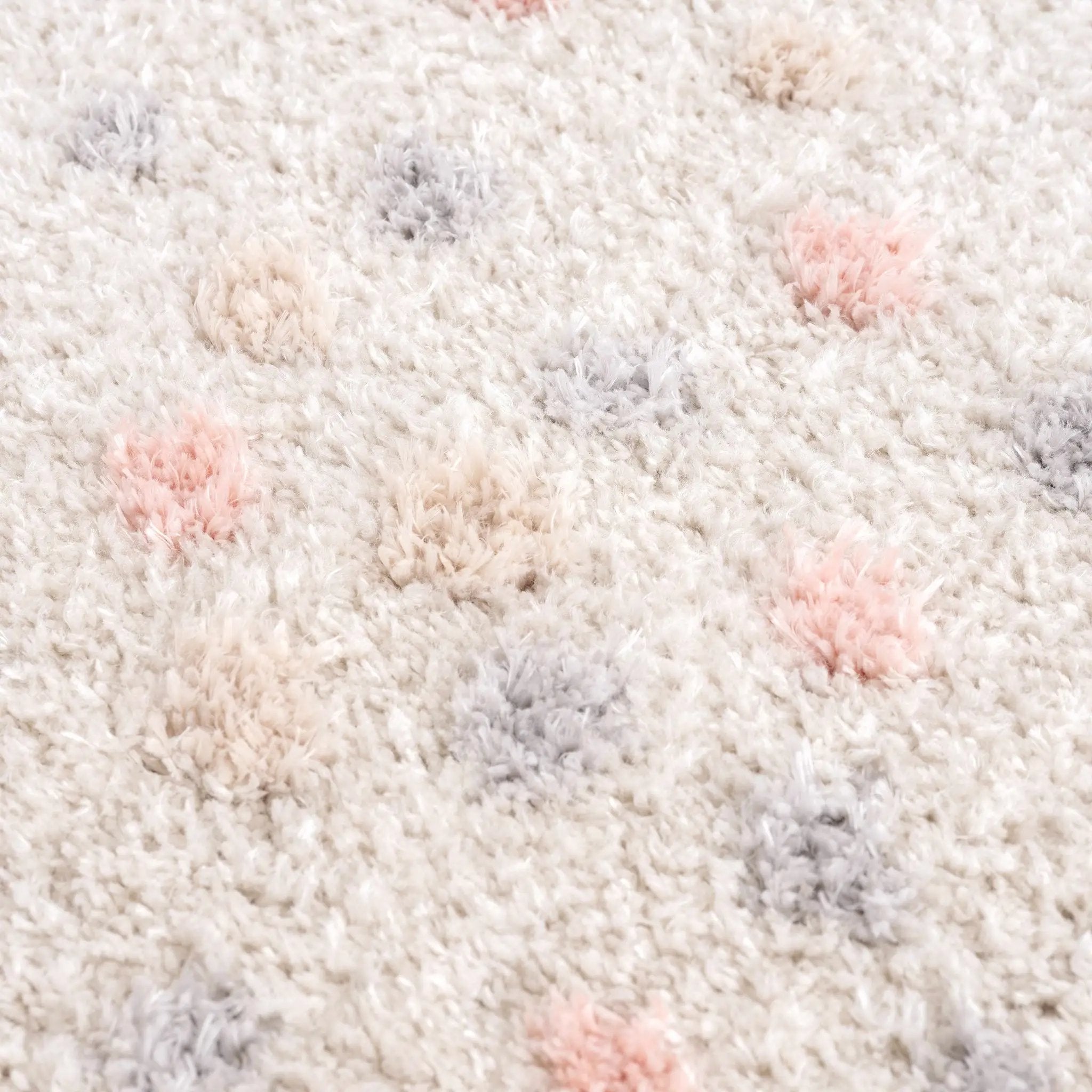 Cansu Pink & Cream Dotted Area Rug by Hauteloom