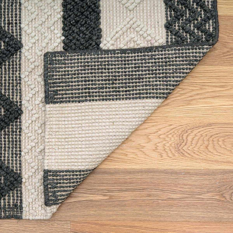 Whittington Black&White Wool Rug - Clearance by Boutique Rugs