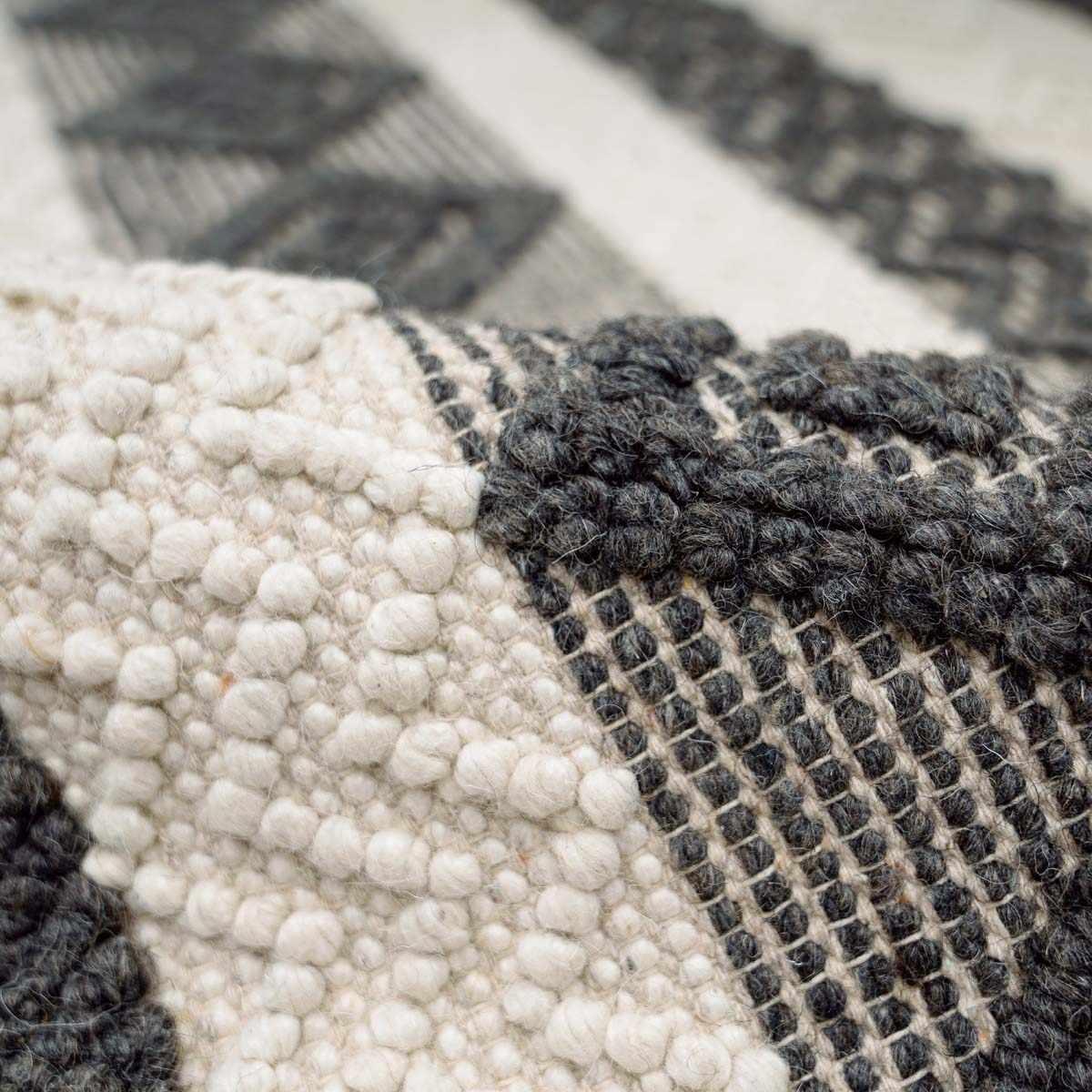 Whittington Black&White Wool Rug - Clearance by Boutique Rugs