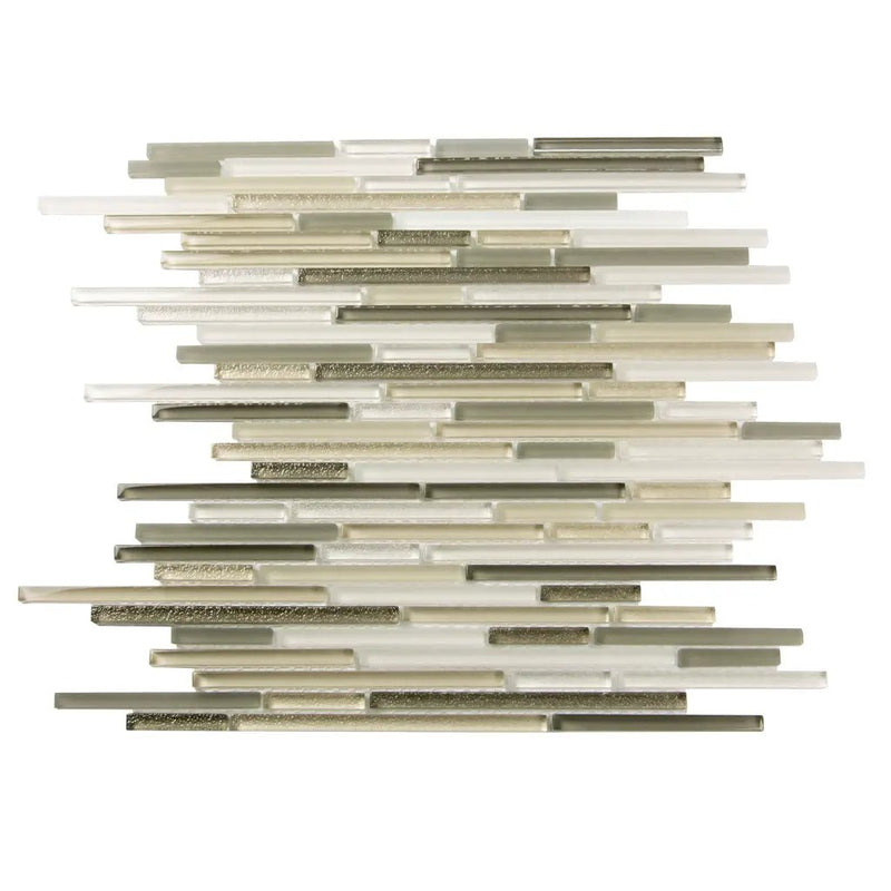 Beige 12x12 Glossy Matte Textured Brick Glass Mosaic Tile (5 pack, 4.83 sq ft/case) by Apollo Tile