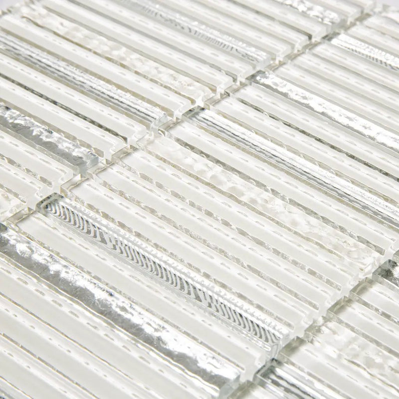 White 12x12 Glossy Brick Glass Mosaic Tile (5 pack, 4.83 sq ft/case) by Apollo Tile
