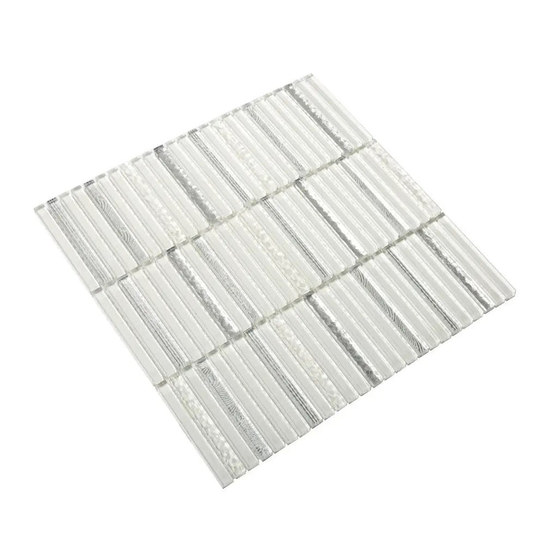 White 12x12 Glossy Brick Glass Mosaic Tile (5 pack, 4.83 sq ft/case) by Apollo Tile