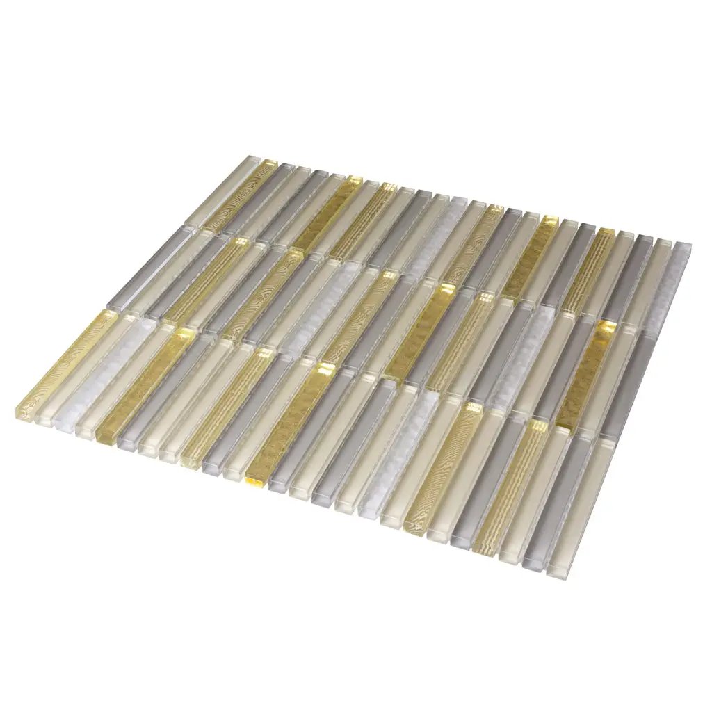 Gold 12x12 Glossy Brick Glass Mosaic Tile (5 pack, 4.83 sq ft/case) by Apollo Tile