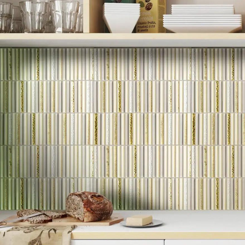 Gold 12x12 Glossy Brick Glass Mosaic Tile (5 pack, 4.83 sq ft/case) by Apollo Tile