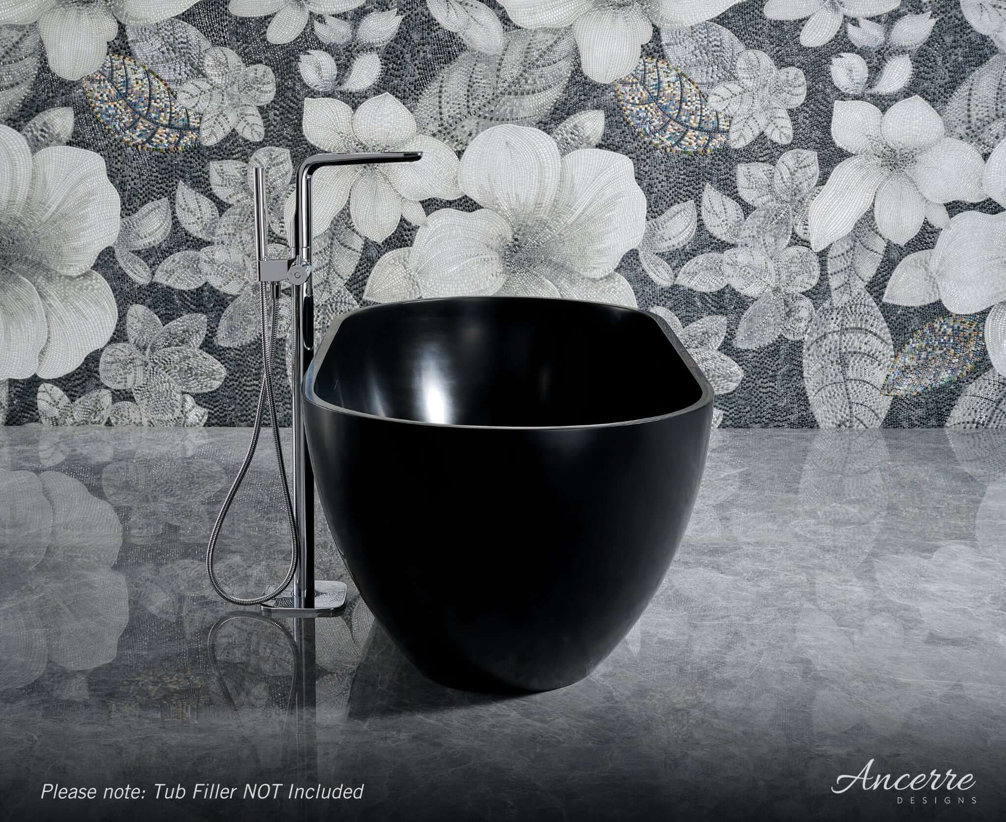 Cascade 59” Freestanding Solid Surface Bathtub by Ancerre Designs