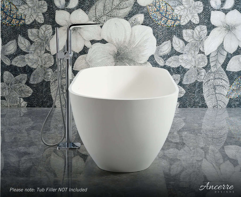 Cascade 63” Freestanding Solid Surface Bathtub by Ancerre Designs