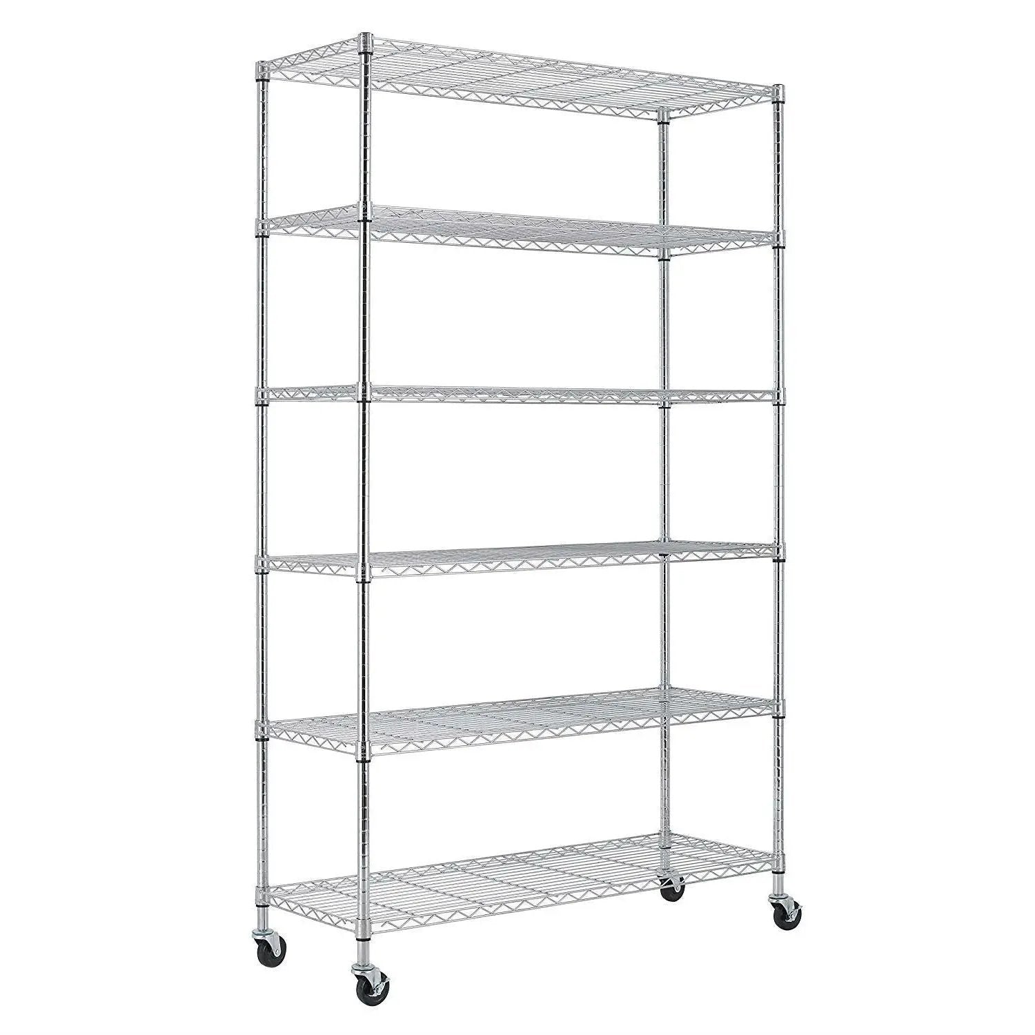 Heavy Duty 6-Shelf Metal Storage Rack Shelving Unit with Casters by HomePacific