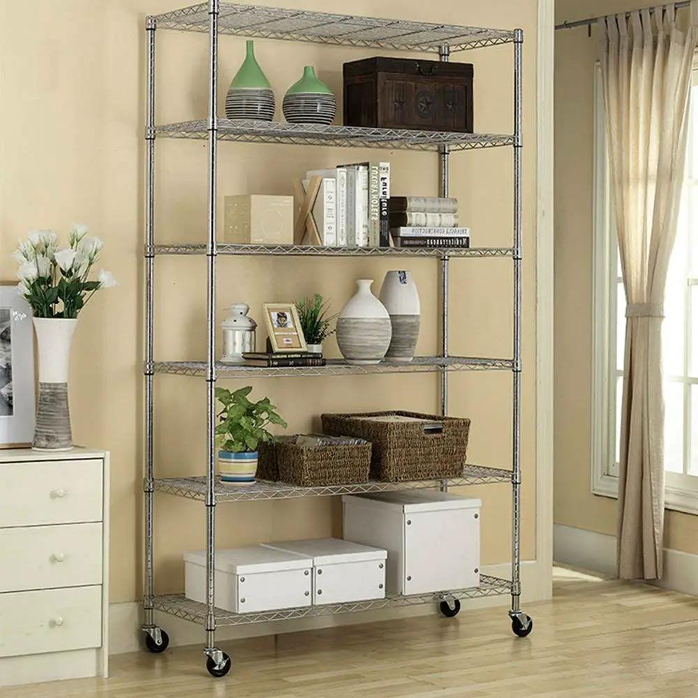 Heavy Duty 6-Shelf Metal Storage Rack Shelving Unit with Casters by HomePacific