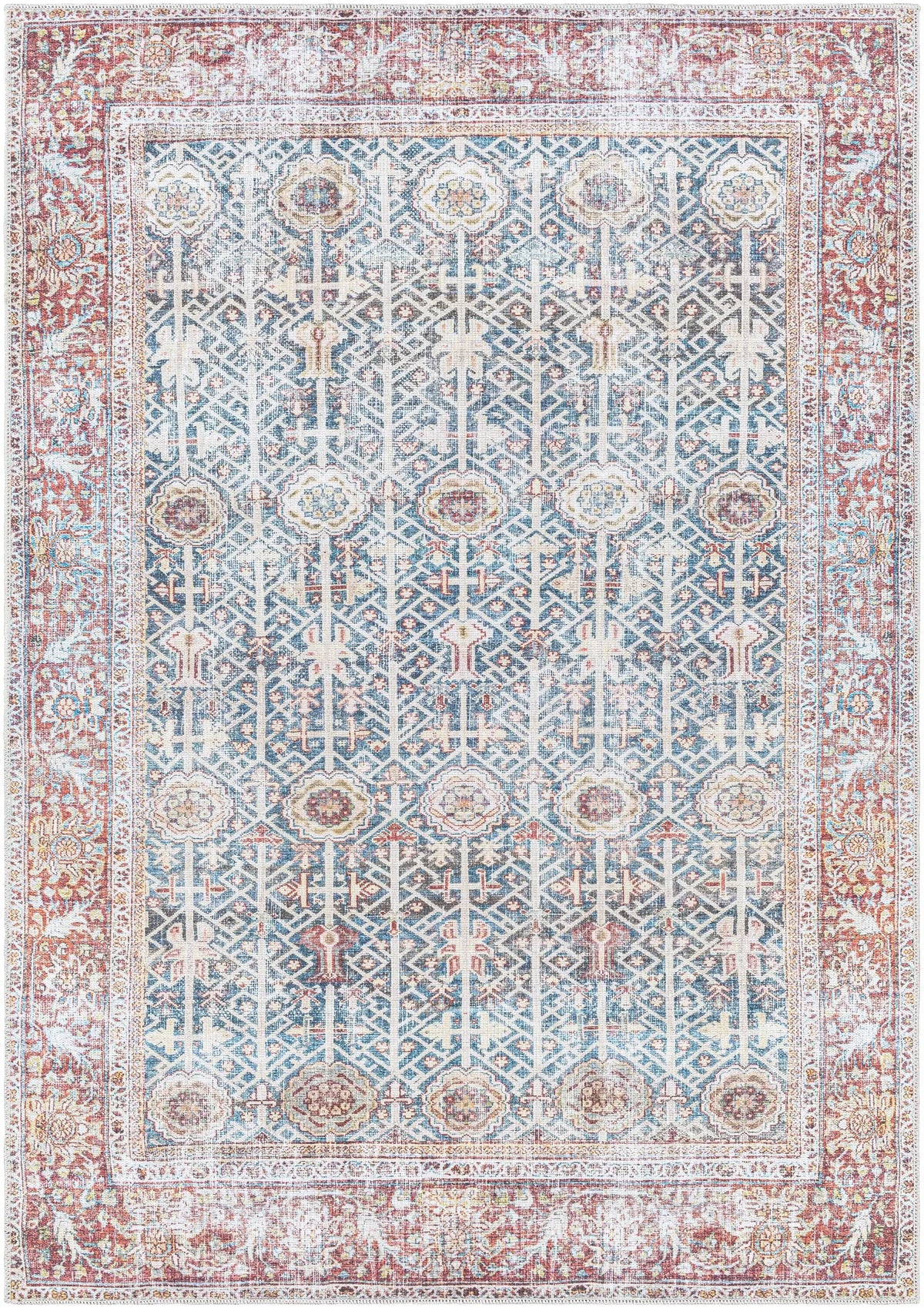 Rust Catadupa Distressed Washable Area Rug - Clearance
