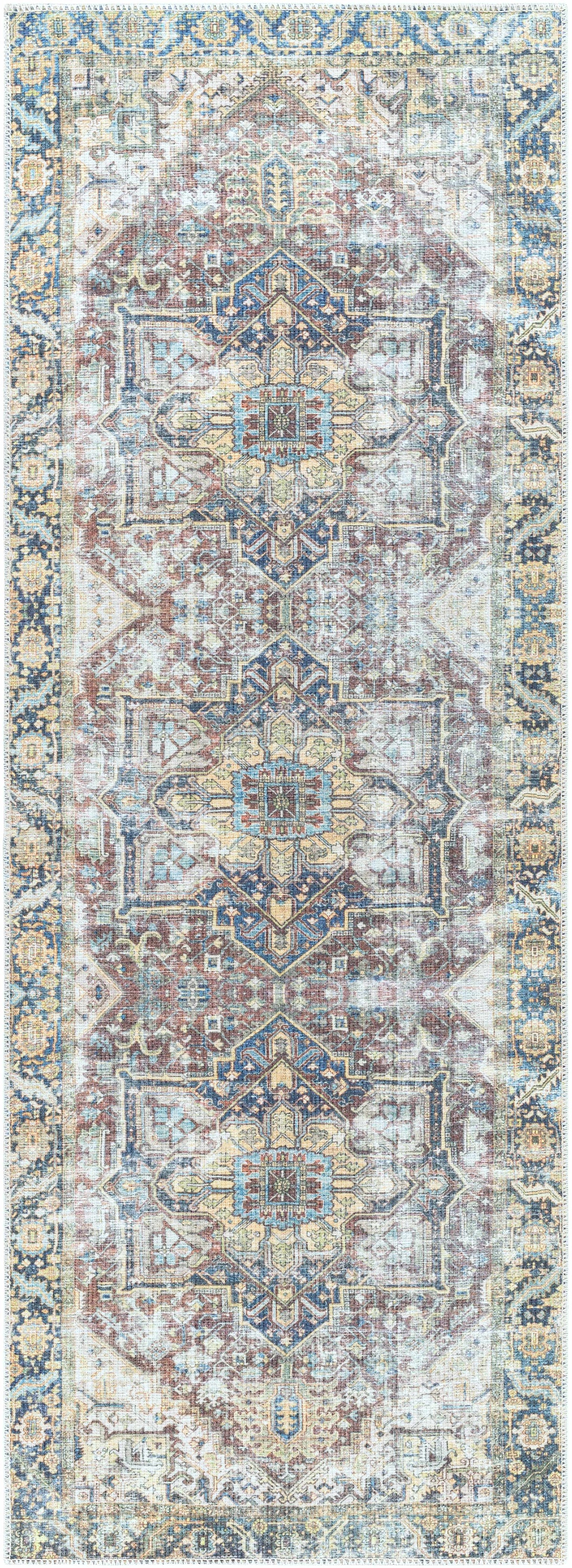 Blue Catigpian Distressed Washable Area Rug - Clearance, photo 5 of 13