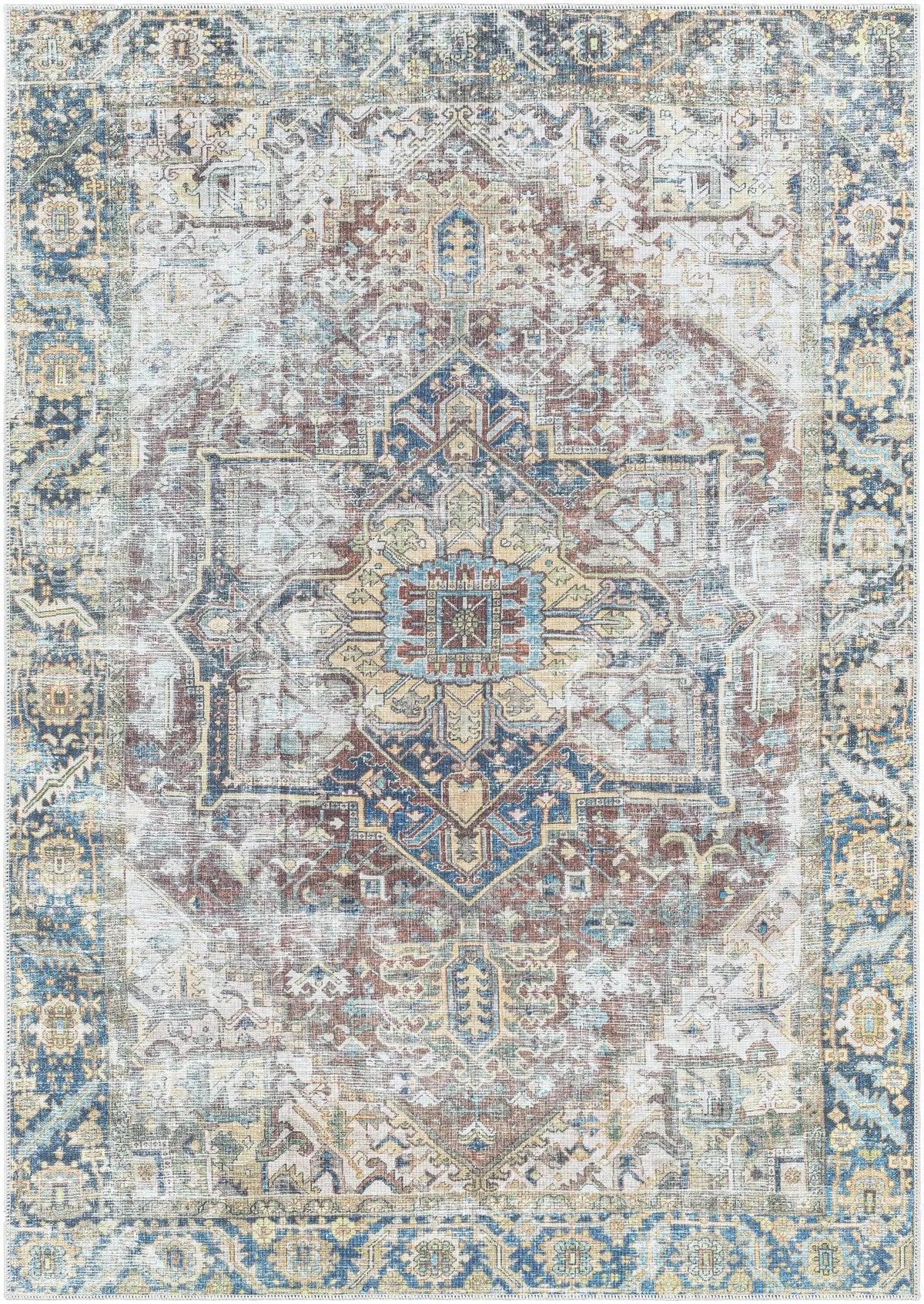 Blue Catigpian Distressed Washable Area Rug - Clearance, photo 11 of 13