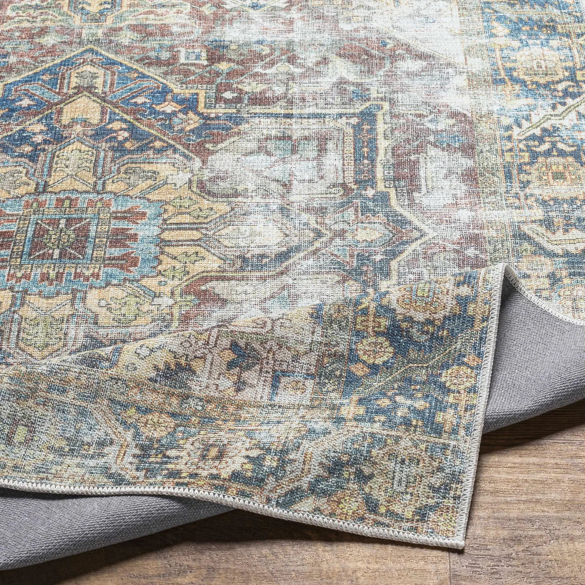 Blue Catigpian Distressed Washable Area Rug - Clearance, photo 10 of 13