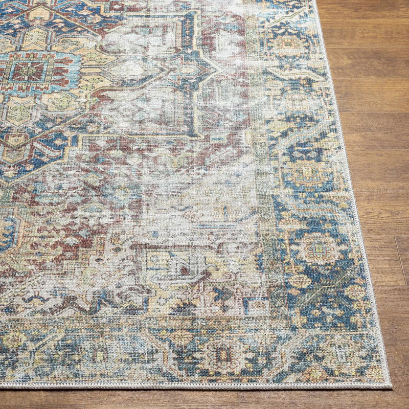 Blue Catigpian Distressed Washable Area Rug - Clearance by Boutique Rugs