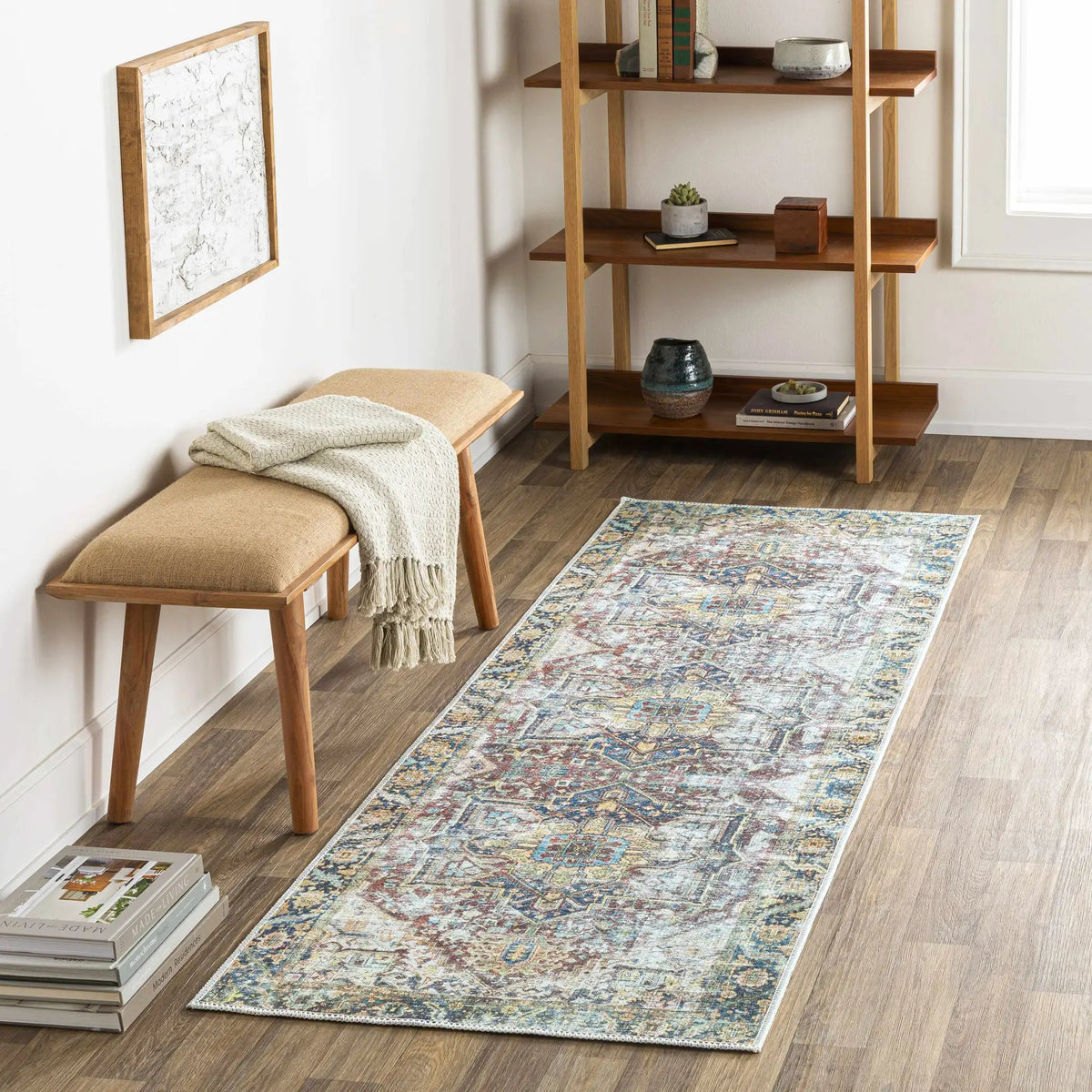 Blue Catigpian Distressed Washable Area Rug - Clearance, installed in a room 4