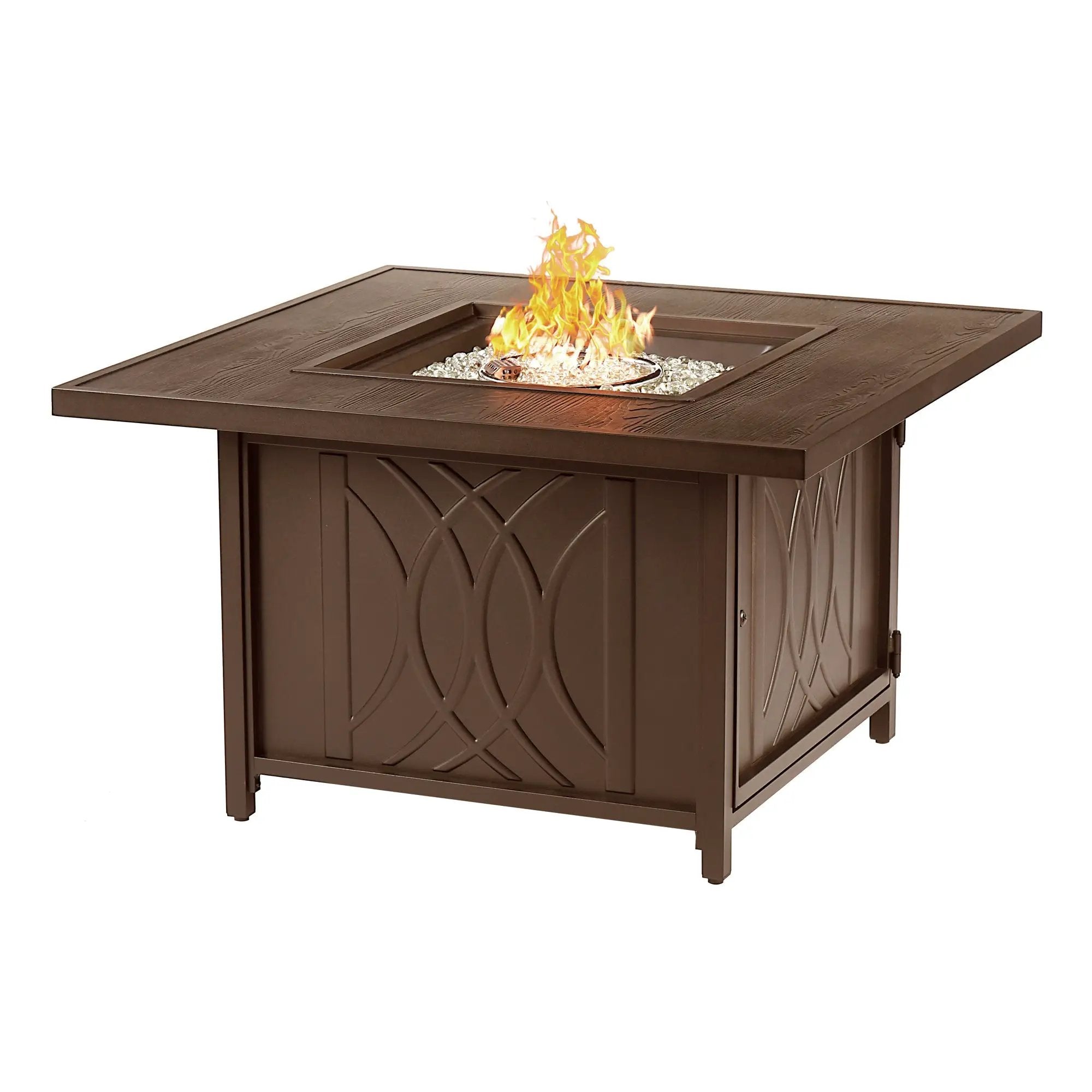 Aluminum 42-in Square Propane Fire Table with Beads, Covers and Lid by Sharicks