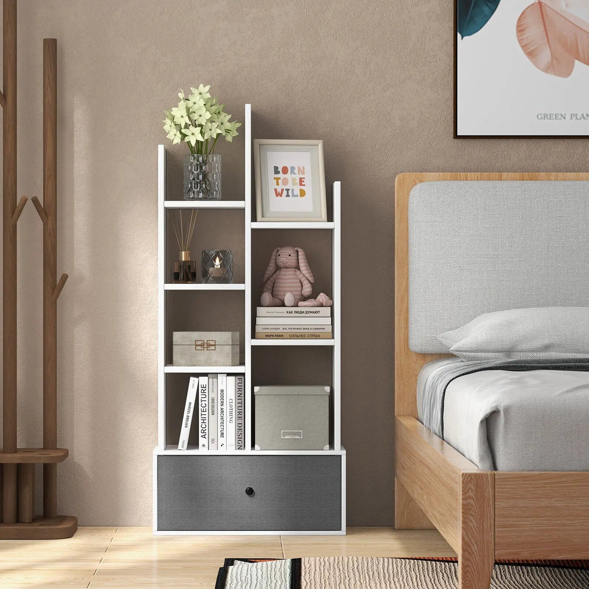 7-Tier Open-Back Bookshelf with Drawer, photo 14 of 16