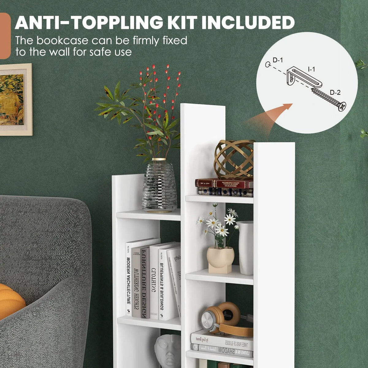 7-Tier Open-Back Bookshelf with Drawer, photo 6 of 16