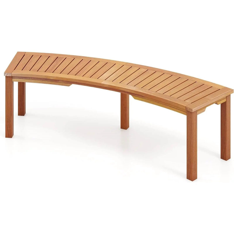 Outdoor 2-Person Backless Wooden Garden Bench with Modern Arch Design by HomePacific