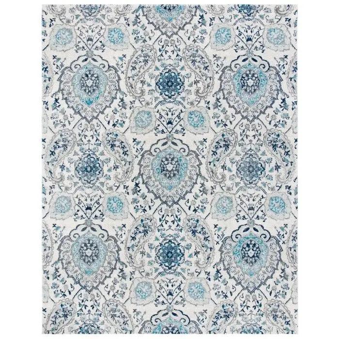 3' x 5' Coastal Blue Grey Damask Indoor Area Rug by HomePacific