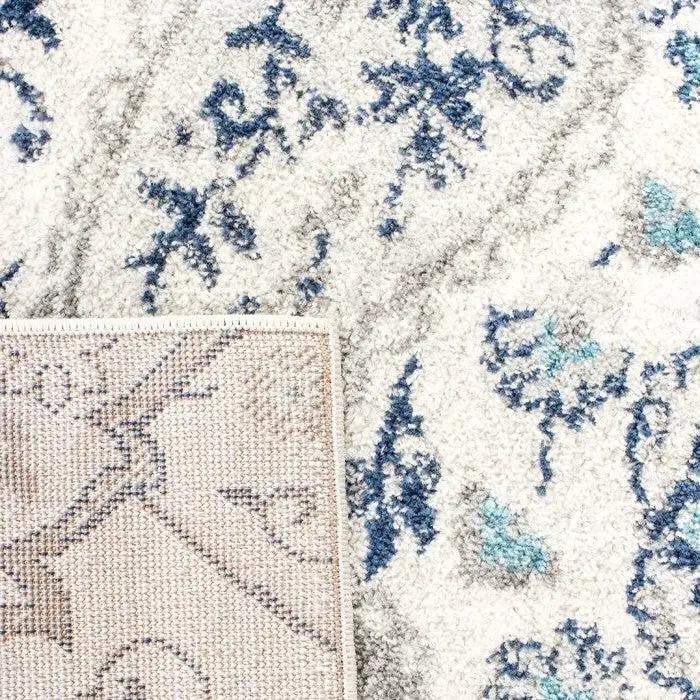 5' x 7' Coastal Blue Grey Damask Indoor Area Rug by HomePacific