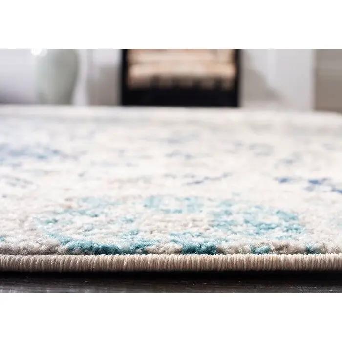 5' x 7' Coastal Blue Grey Damask Indoor Area Rug by HomePacific