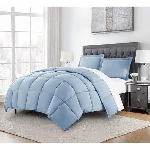 Queen Size Reversible Microfiber Down Alternative Comforter Set in Blue by HomePacific