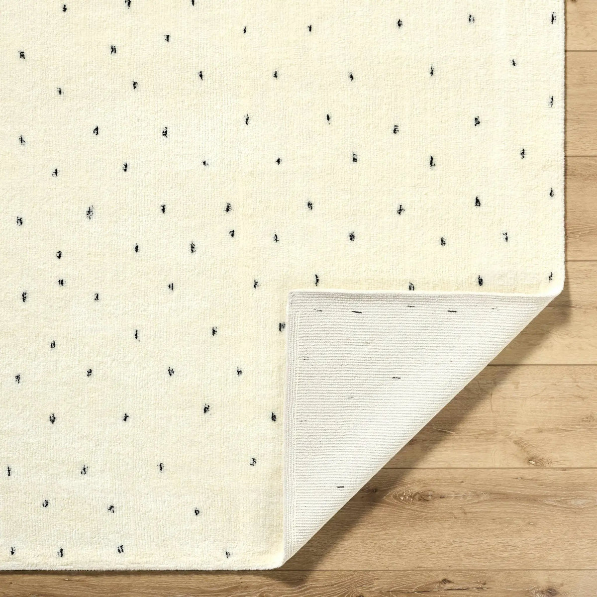 Cirila Dotted Ivory Washable Wool Rug, photo 6 of 7