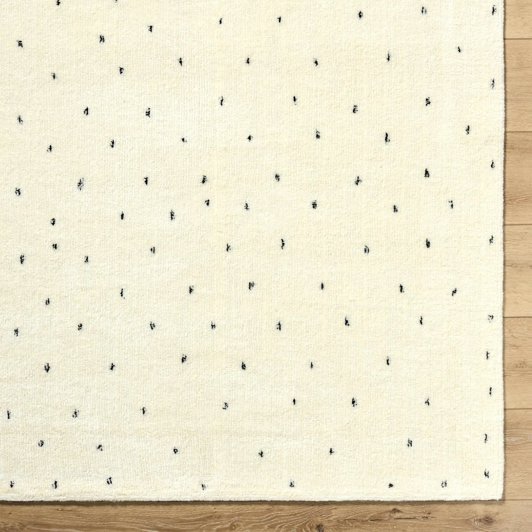Cirila Dotted Ivory Washable Wool Rug by Boutique Rugs