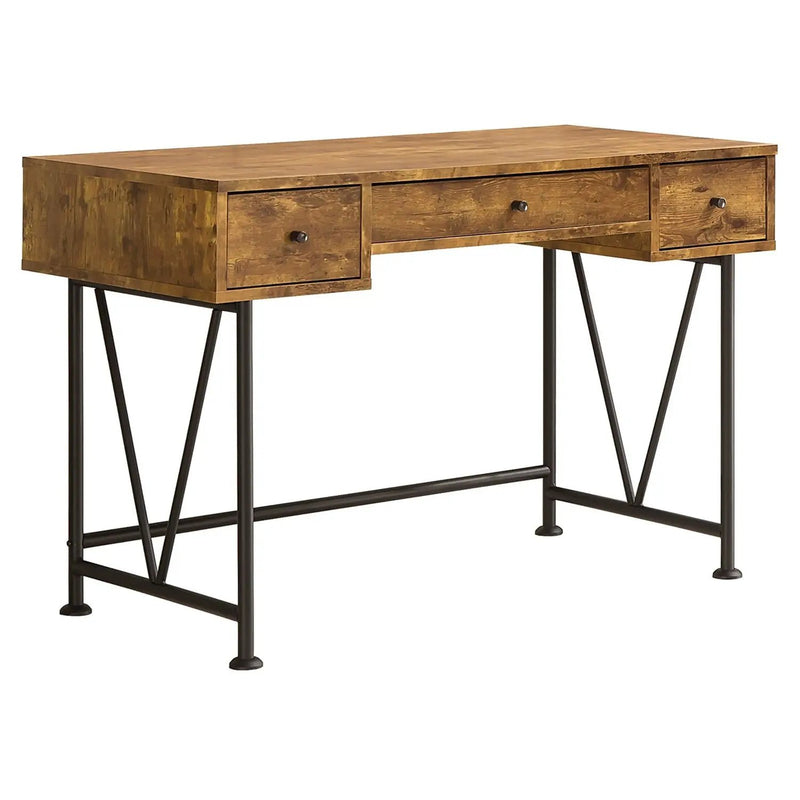 Farmhouse Rustic Home Office 3 Drawer Writing Desk by HomePacific