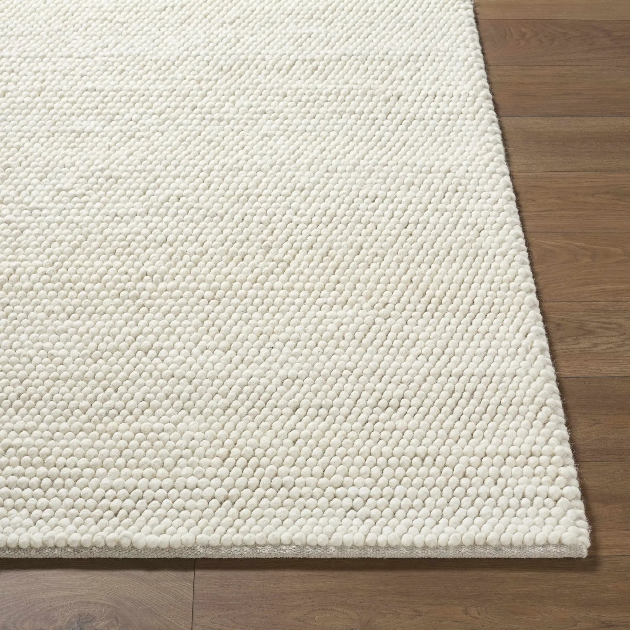 Clayne Beige Premium Wool Area Rug by Boutique Rugs