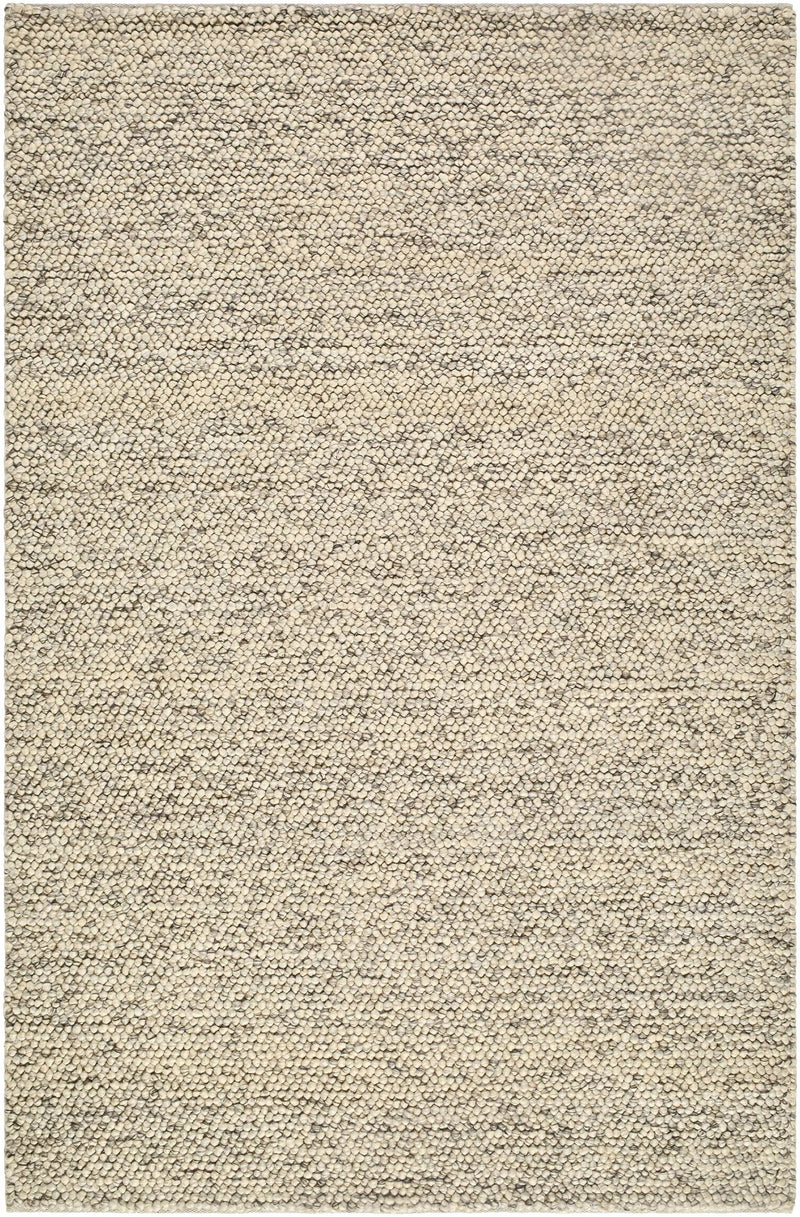 Clayne Beige & Charcoal Premium Wool Area Rug by Boutique Rugs