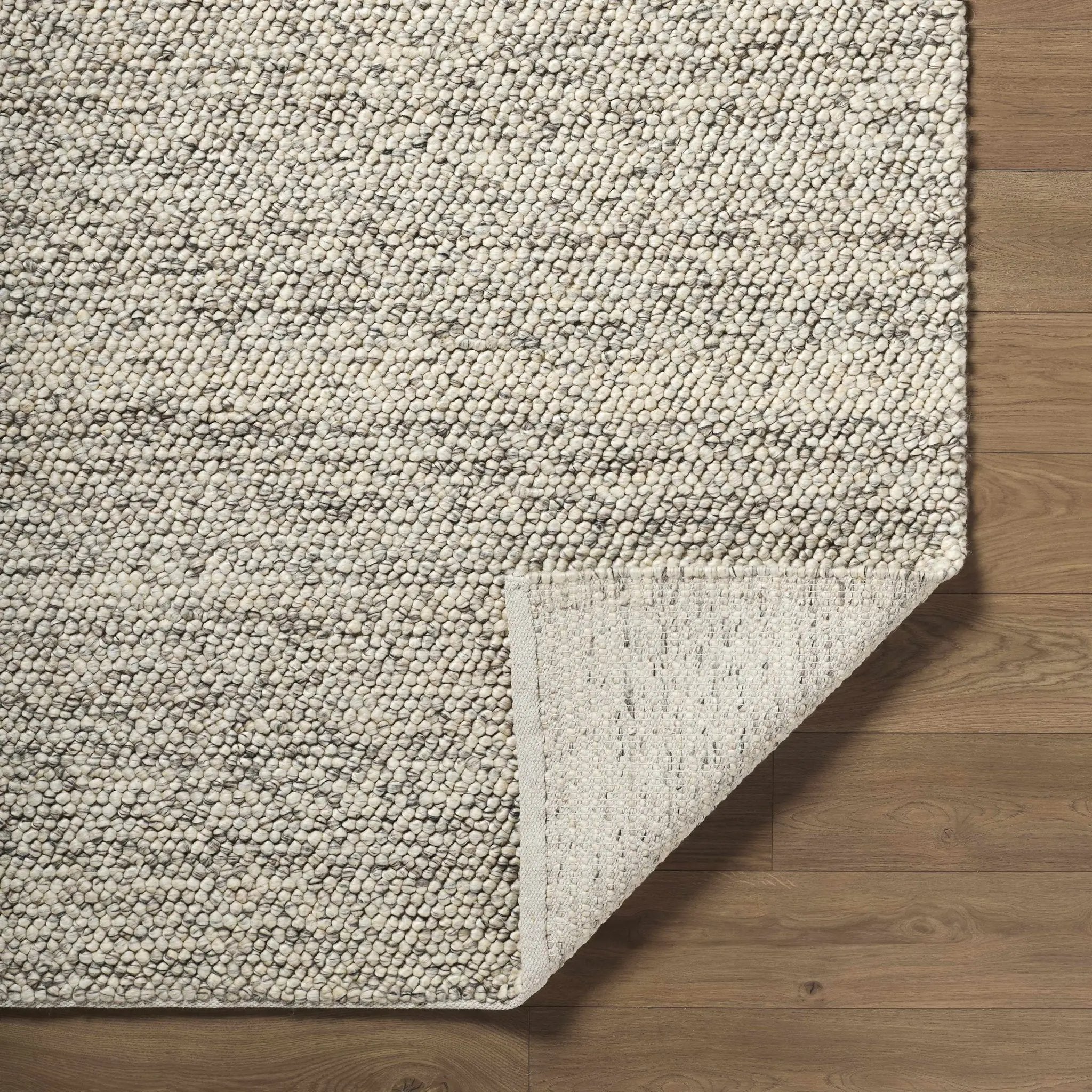 Clayne Beige & Charcoal Premium Wool Area Rug by Boutique Rugs