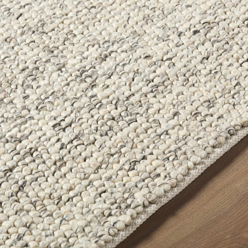 Clayne Beige & Charcoal Premium Wool Area Rug by Boutique Rugs