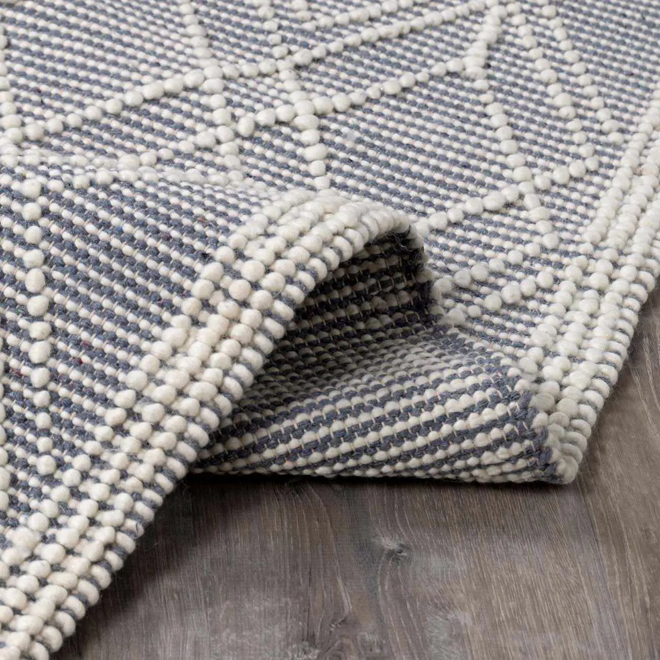 Ramsbury Denim Blue Wool Rug by Boutique Rugs