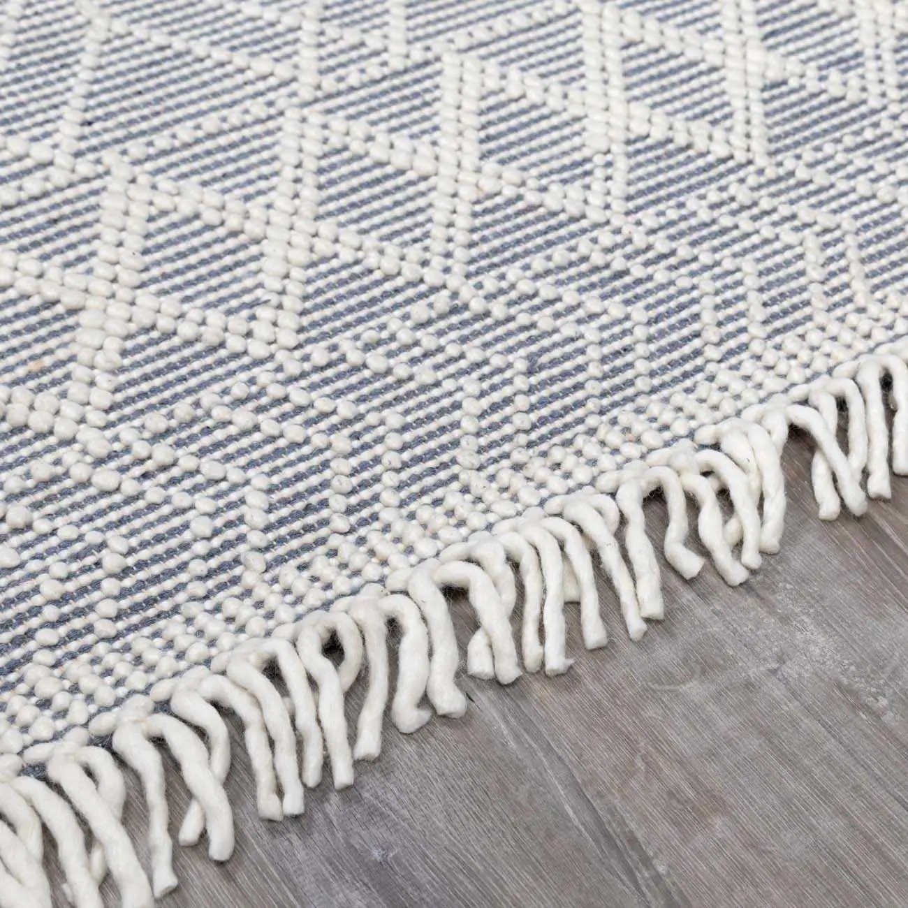 Ramsbury Denim Blue Wool Rug by Boutique Rugs